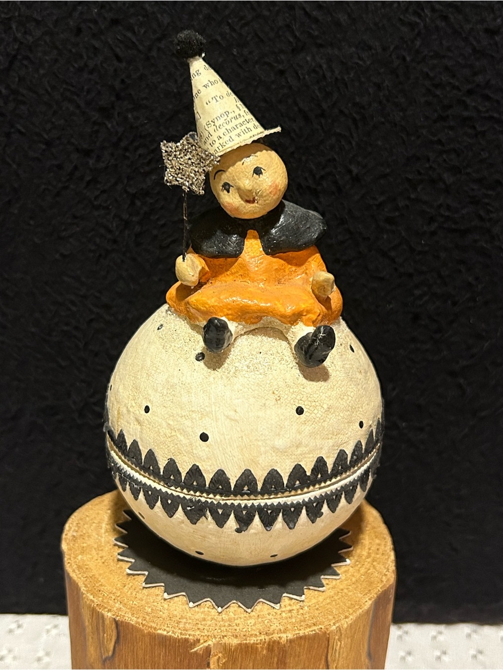 Midwest Of Cannon Falls Little WITCH on Ball Halloween figure - Folk Art